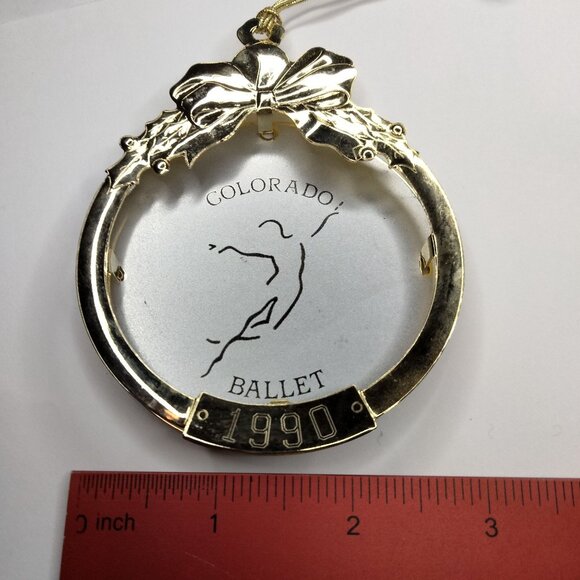Colorado Ballet Christmas Ornament Gold Color 1990 Dance USA G Duchin - Picture 5 of 5